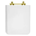 Ver imagem 1 de Assento Sanitário Poliéster Square Branco para vaso Incepa Com Ferragem Dourada