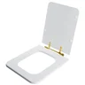 Assento Sanitário Poliéster Square Branco para vaso Incepa Com Ferragem Dourada - 2