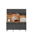 Ver imagem 1 de Cozinha 06 Portas e 01 Gaveta Siena - Cinamomo / Grafite