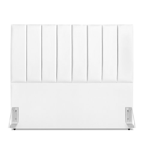 Cabeceira Estofada Queen Carla 160 Cm Corino Branco
