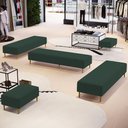 Ver imagem 6 de Kit 02 Puffs Decorativo Sala de Estar Bali W01 Pés Palito 170x60cm Suede Verde Musgo - Lyam Decor