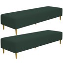 Ver imagem 1 de Kit 02 Puffs Decorativo Sala de Estar Bali W01 Pés Palito 170x60cm Suede Verde Musgo - Lyam Decor