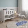 Mini Berço Moisés Zain Branco Brilho 3 em 1 com Colchão Vira Trocador e Escrivaninha Quarto de Bebê - 1