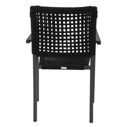 Kit 4 Cadeiras Marília Corda Náutica Base em Alumínio Preto/preto - 5