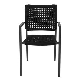 Kit 4 Cadeiras Marília Corda Náutica Base em Alumínio Preto/preto - 3