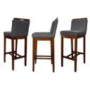 Ver imagem 2 de Kit 5 Banquetas Alta para Bancada Gourmet Líbia Madeira Capuccino Suede Cinza Ccs