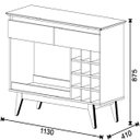 Ver imagem 6 de Aparador Bar com Adega 12 Nichos 2 Gavetas Classic Retrô Imcal