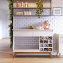 Ver imagem 2 de Aparador Bar com Adega 12 Nichos 2 Gavetas Classic Retrô Imcal