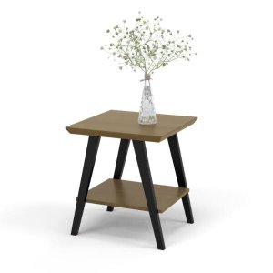 Mesa Lateral Davi Freijo com Pés em Madeira Preto