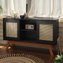 Ver imagem 2 de Balcão Buffet Rattan 2 Portas de Correr Preto Ofertamo Móveis