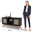 Ver imagem 3 de Balcão Buffet Rattan 2 Portas de Correr Preto Ofertamo Móveis