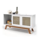 Ver imagem 1 de Balcão Buffet Rattan 2 Portas de Correr Branco