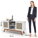 Ver imagem 3 de Balcão Buffet Rattan 2 Portas de Correr Branco
