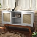 Ver imagem 2 de Balcão Buffet Rattan 2 Portas de Correr Branco