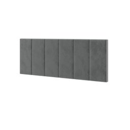 Conjunto de Cabeceira Solteiro Laura Proteção Lateral Sued Cinza Ofertamo - 1