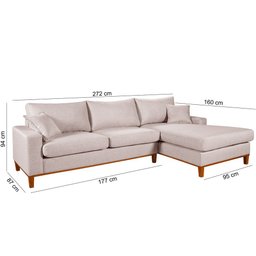 Sofá California 4 Lugares Living Chaise Linho Lado Esquerdo - 2