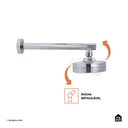 Ver imagem 3 de Ducha Chuveiro Autolimpante Redondo de Parede Longo Mauá Pingoo.casa Cor:prata