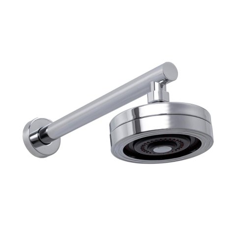 Ducha Chuveiro Autolimpante Redondo de Parede Longo Mauá Pingoo.casa Cor:prata