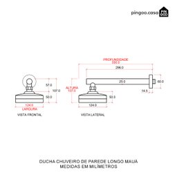 Ducha Chuveiro Autolimpante Redondo de Parede Longo Mauá Pingoo.casa Cor:prata - 8