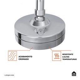 Ducha Chuveiro Autolimpante Redondo de Parede Longo Mauá Pingoo.casa Cor:prata - 4