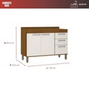 Ver imagem 3 de Balcão Modena 2 Portas 2 Gavetas Mdp 120cm Luciane