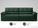 Ver imagem 3 de Sofá com Carregador Usb e Molas no Assento Retrátil Reclinável Mimo 2,00m Velosuede Verde - Netsofas