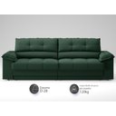 Ver imagem 3 de Sofá com Carregador Usb e Molas no Assento Retrátil Reclinável Mimo 2,00m Velosuede Verde - Netsofas