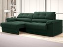Ver imagem 1 de Sofá com Carregador Usb e Molas no Assento Retrátil Reclinável Mimo 2,00m Velosuede Verde - Netsofas