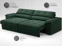 Ver imagem 4 de Sofá com Carregador Usb e Molas no Assento Retrátil Reclinável Mimo 2,00m Velosuede Verde - Netsofas