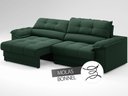 Ver imagem 5 de Sofá com Carregador Usb e Molas no Assento Retrátil Reclinável Mimo 2,00m Velosuede Verde - Netsofas