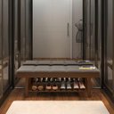 Ver imagem 4 de Banco em Madeira Almofadado com Sapateira Cinza Pena Rubi Ofertamo