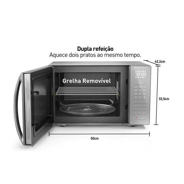 Micro-ondas de Mesa Panasonic 34l de Capacidade Inox - Nn-st67lsrun - 110v - 5