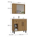 Ver imagem 4 de Gabinete de Banheiro com Cuba e Espelheira 80,2cm Multimóveis Cr10136 Lâmina Mel-branco