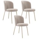 Ver imagem 1 de Kit 3 Cadeiras Sala de Jantar Estofada Gavi Arena L02 Bouclê Creme - Lyam Decor