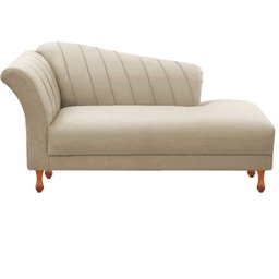 Recamier Sofá Divã Chaise Chesterfield 3 Lugares 1,60 Iza:Corino Bege - 1