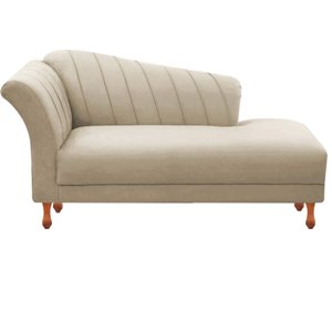 Recamier Sofá Divã Chaise Chesterfield 3 Lugares 1,60 Iza:Corino Bege