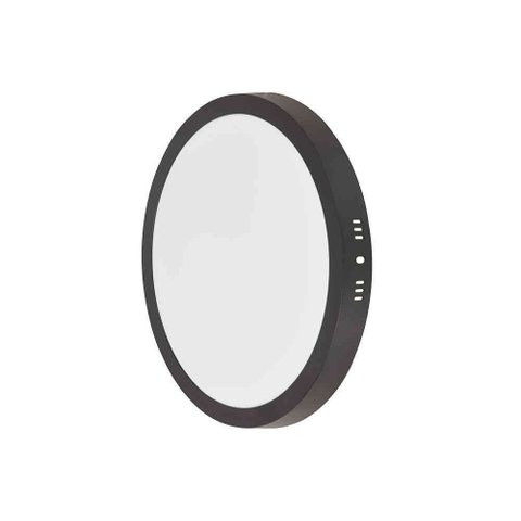Painel Led Sobrepor Redondo 288mm 24w Bivolt 6.500k - Preto