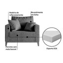 Ver imagem 5 de Poltrona Beny com Pés e Base de Madeira Élpis Móveis Linho Grafite