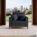 Ver imagem 4 de Poltrona Beny com Pés e Base de Madeira Élpis Móveis Linho Grafite