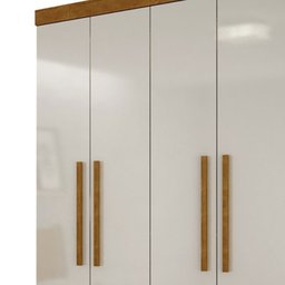Guarda-roupa Solteiro 4 Portas 2 Gavetas Hera Imbuia e Off-white - 6