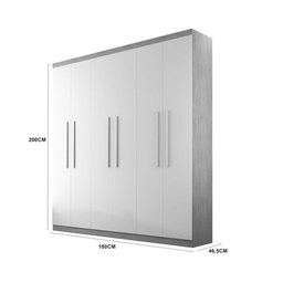Guarda-roupa Casal 6 Portas 2 Gavetas Morella Imbuia e Off-white - 6