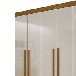 Guarda-roupa Casal 6 Portas 2 Gavetas Morella Imbuia e Off-white - 4