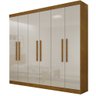 Guarda-roupa Casal 6 Portas 2 Gavetas Morella Imbuia e Off-white - 1