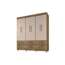 Guarda-roupa Casal 6 Portas 6 Gavetas Lieto Demolição com Baunilha - 4
