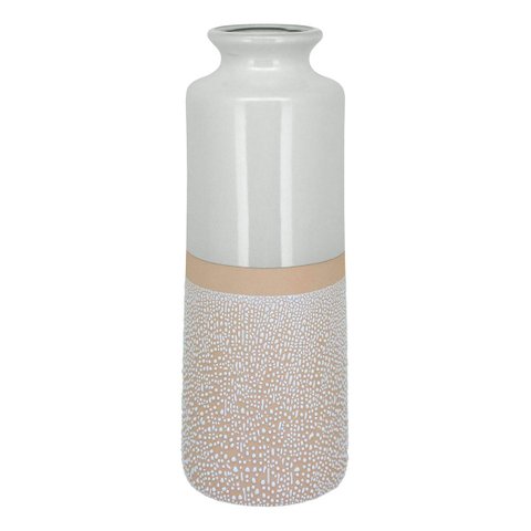 Vaso Decorativo Enfeite Casa Cerâmica 40x15x15cm Marfim