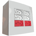 Ver imagem 1 de Caixa 4x4 Versatil Sobrepor Branco - 4 Tomadas 10 A + 2 tomadas 20 A vermelha