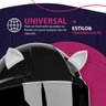 Orelhas de Gato para Capacete - Design Divertido- Moto/decoração/capacete/divertido/suporte-branco - 4