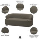Ver imagem 3 de Sofá 3 Lugares Living Orgânico Sala de Estar 170cm Conka F05 Veludo Marrom - Mpozenato