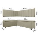 Ver imagem 6 de Kit Canto Alemão Liso para Casa Cozinha 1,25x1,60m Veludo Bege Sofa Store