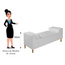 Ver imagem 3 de Divã Recamier Sofá Baú Félix 1,95M Suede Branco - AM Decor